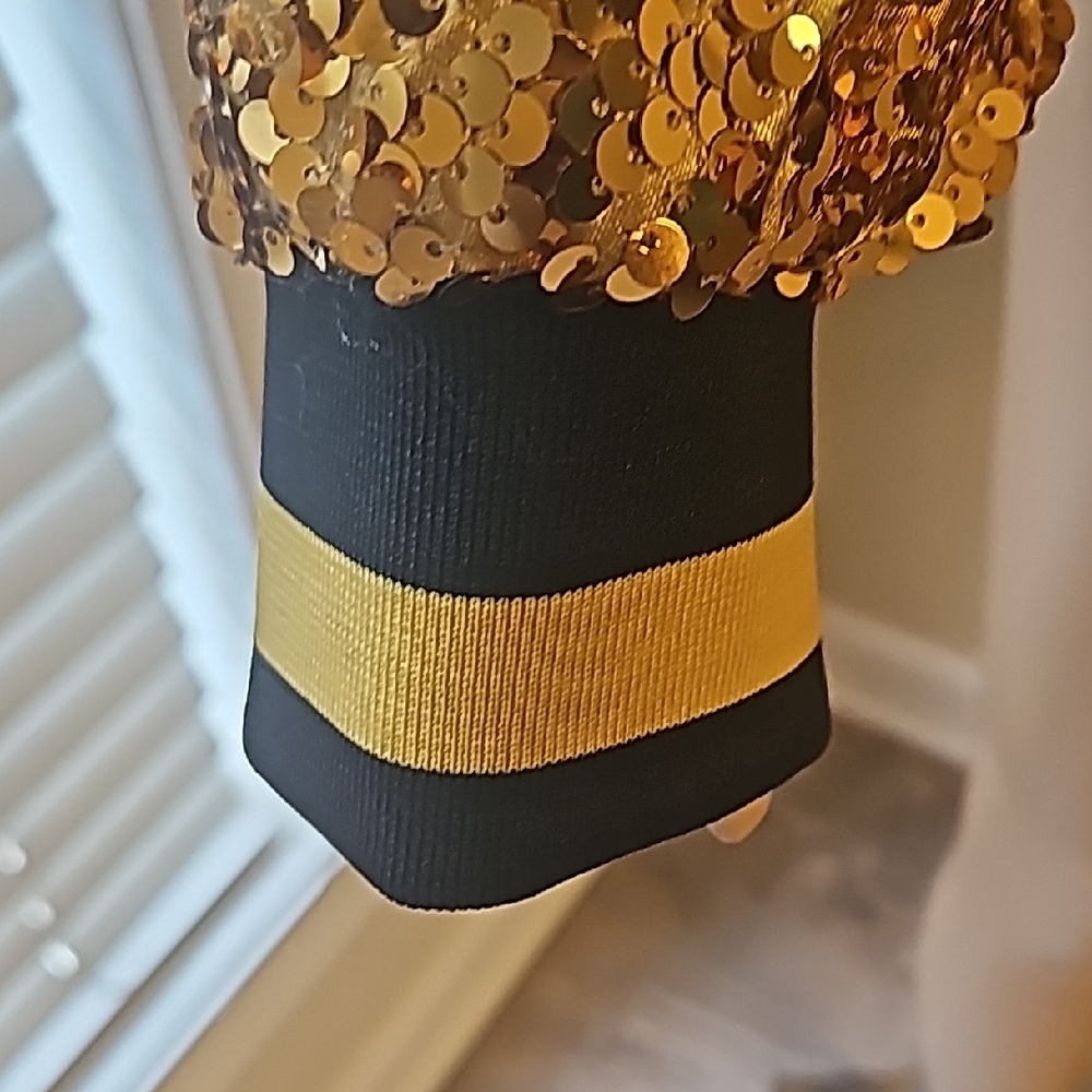Sequin Bomber Jacket - Black and Gold - Picture 6 of 6